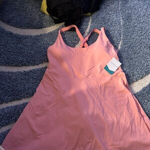 NWT.. Halara Chic Peach Plush Backless Active Dress